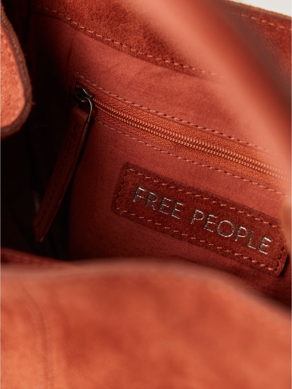 Free People Barlow Suede Bucket Bag in Rust color - Picture 4 of 11